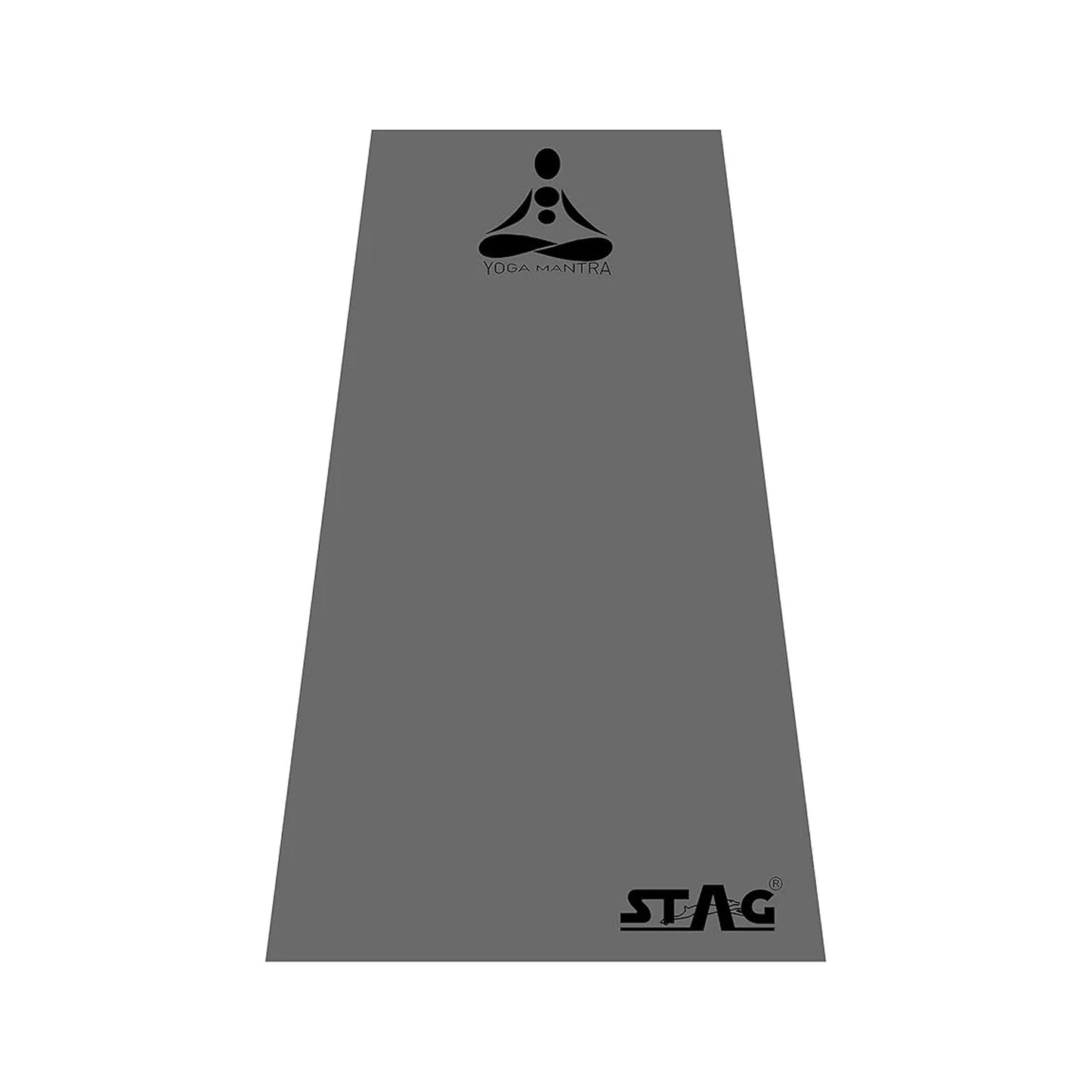 STAG YOGA MANTRA PLAIN GREY MAT WITH BAG - Grey, 6MM