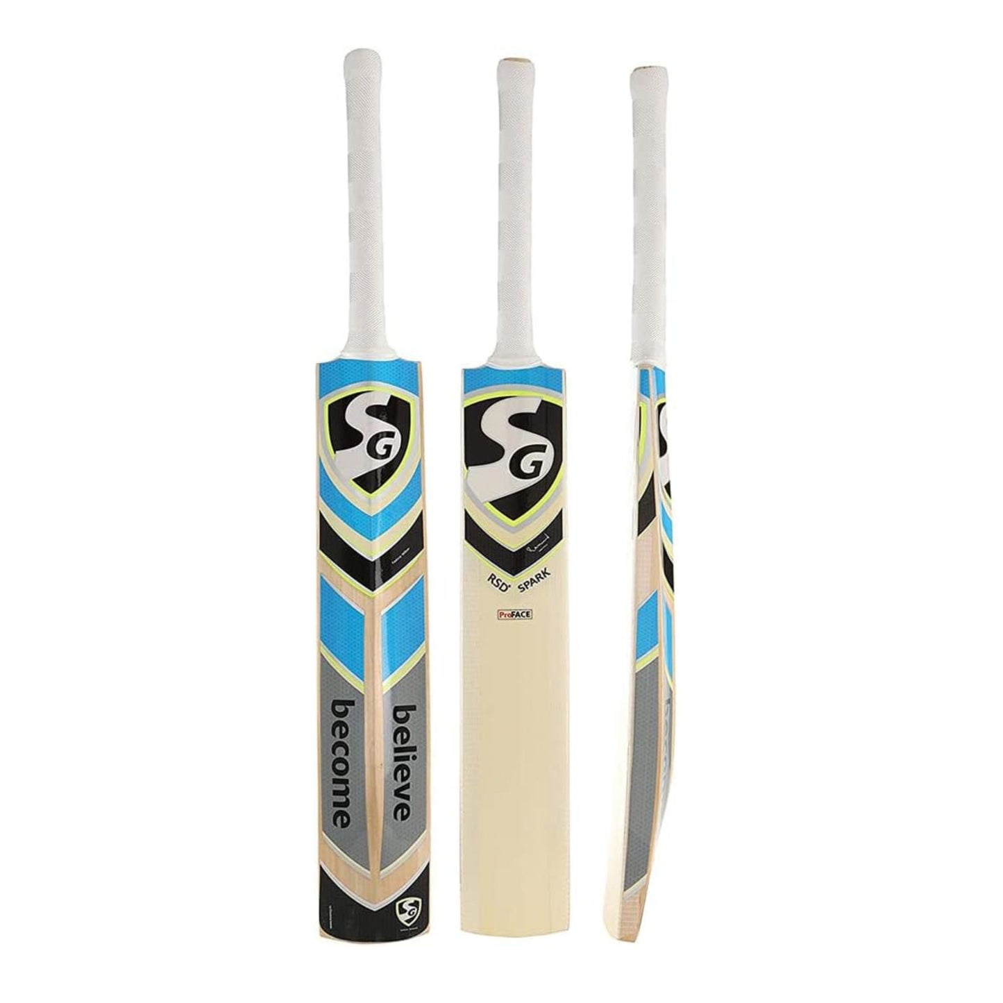 SG RSD Spark Cricket Bat for Mens and Boys (Beige, Size -4) | Material: Kashmir Willow | Lightweight | Free Cover | Ready to Play | for Intermediate Player | Ideal for Leather Ball | Grade 1