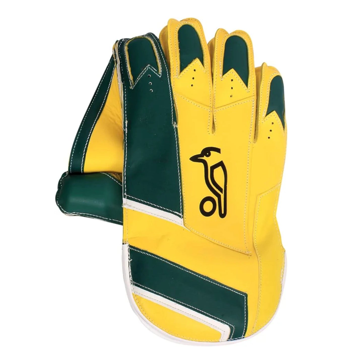 Kookaburra Kahuna Pro 1000 Men's Wicket Keeping Gloves (Yellow/Green, L) | Professional | Superior Grip and Comfort | Unique setting to enhance