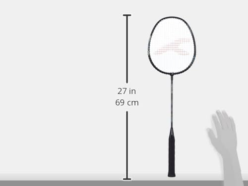 HUNDRED Powertek 200 PRO Strung Badminton Racquet with Head Cover | Material: Aluminium | Intermediate Level | Weight: 95gm | Maximum String Tension- 18-20lbs