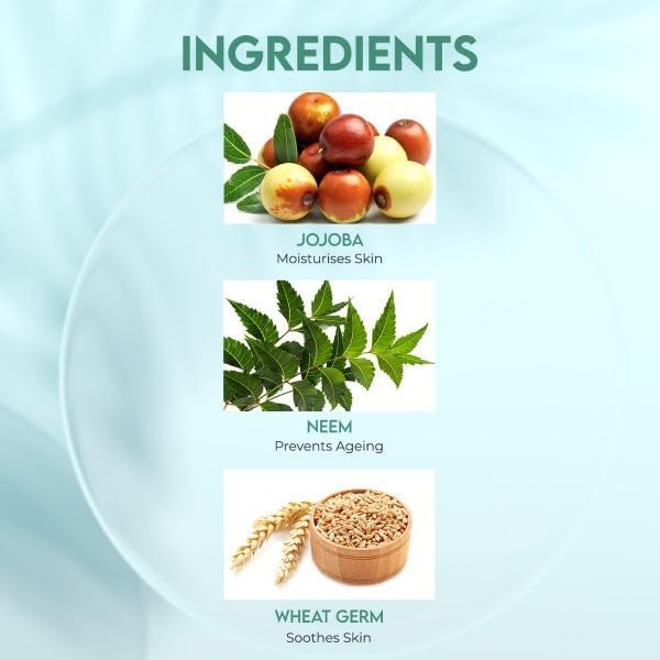 Jovees Herbal Jojoba & Neem Face Scrub (50gm) With Neem & Wheatgerm Extract | Gently Removes Dead Skin | Reduces Signs Of Premature Ageing | For Oily & Sensitive Skin