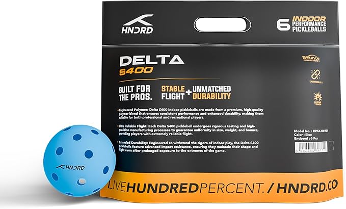 Hundred Delta Pro Pickleball Balls | Pack of 4 | USA Pickleball Approved | Hole Design | Tournament Ball