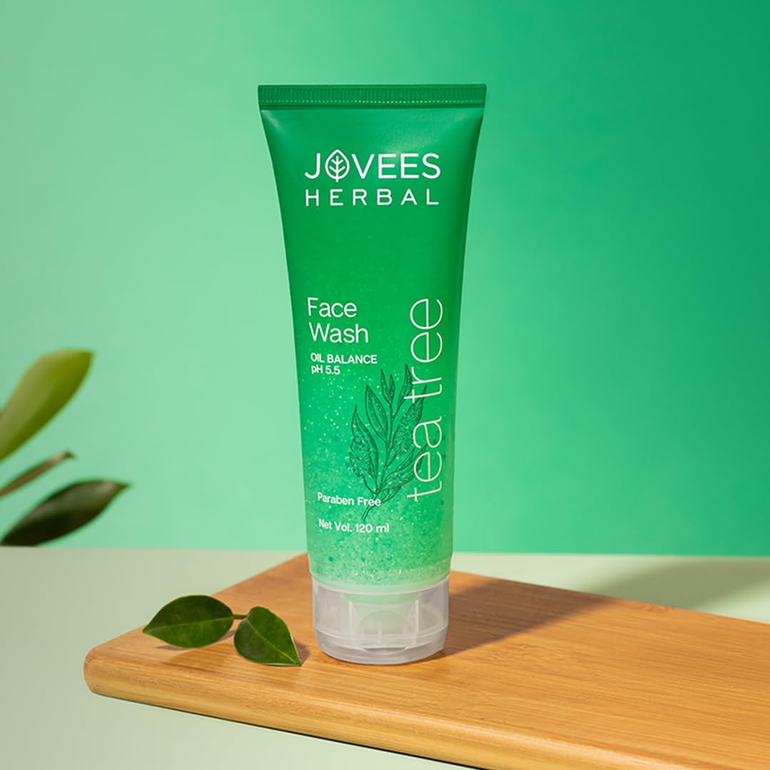 Jovees Tea Tree Oil Control Face Wash for Oily and Sensitive Skin Ayurvedic 120 millilitre