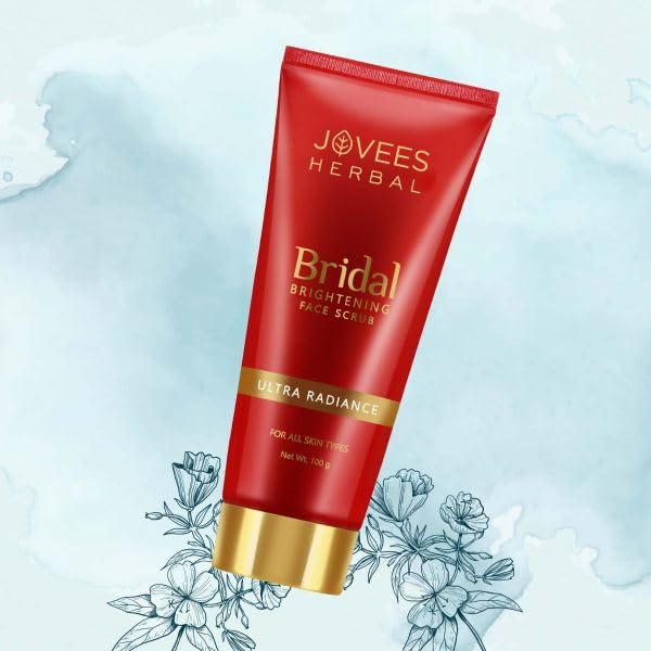 Jovees Bridal Brightening Face Scrub With Turmeric (100gm) Honey & Pearl Millet Flour | Gently Remove | Dead Skin | For Ultra Radiance For All Skin Types