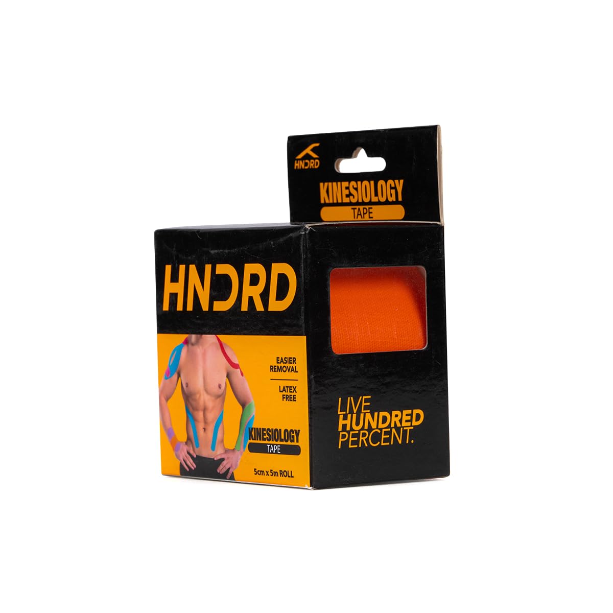 HUNDRED Kinesiology Tape| Light Green,Pink,Orange,Light Blue,Dark Blue,Black | Size: 5 Meters | Unisex | Cotton/Elastic | Muscle Soreness & Pain Relief | Boosted Performance, Circulation and Body Awareness | Future Injury Prevention