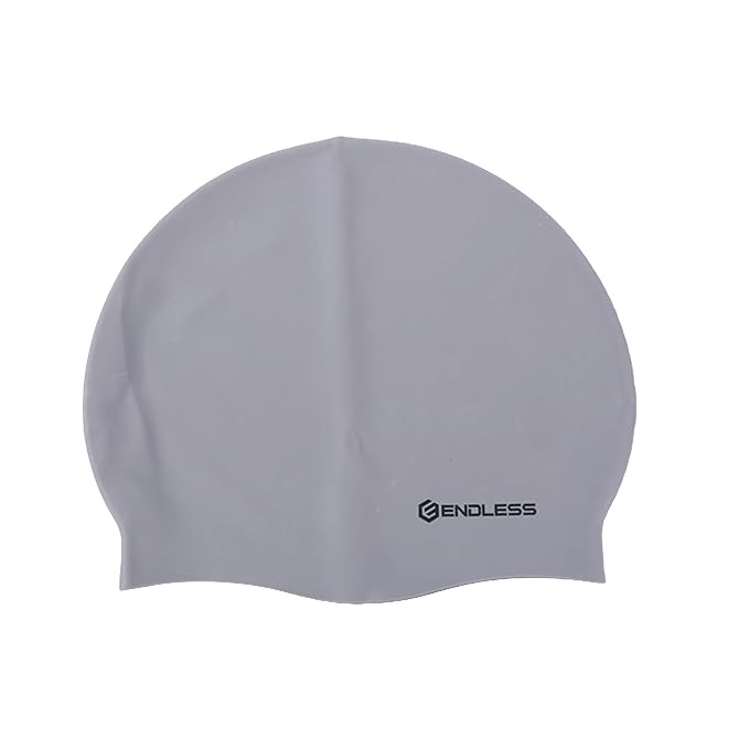 Endless EL1019 Classic Comfortable Plain Silicon Swimming Cap | Fully Elastic Waterproof Swimming Cap for Long and Short Hair with Thicker Edge | For Adults, Women and Men| Size: Free Size| Material : Silicon