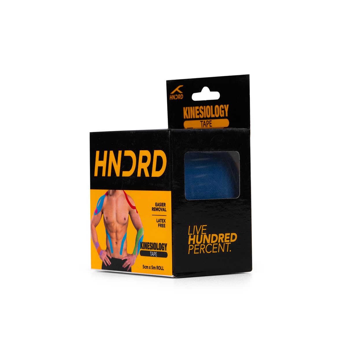 HUNDRED Kinesiology Tape| Light Green,Pink,Orange,Light Blue,Dark Blue,Black | Size: 5 Meters | Unisex | Cotton/Elastic | Muscle Soreness & Pain Relief | Boosted Performance, Circulation and Body Awareness | Future Injury Prevention