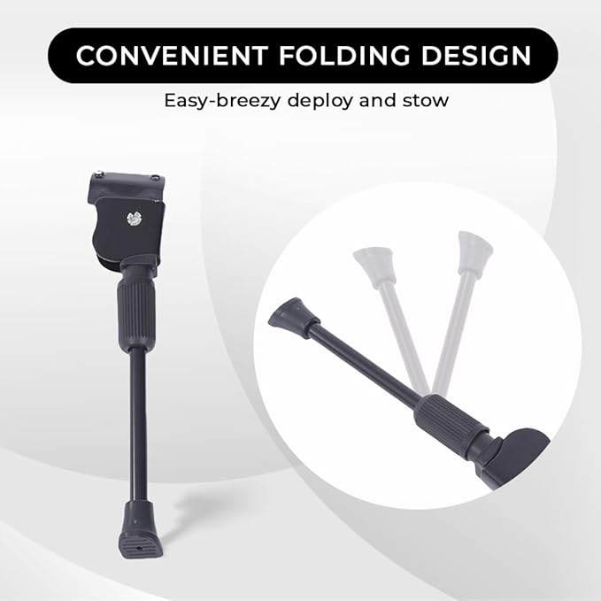 Endless EL1054 Cycle Stand Adjustable Between 24-29 Inch| High Quality Bike Side Kickstand with Double Nut | For All types Cycles or Bikes | Color:Black | Material : Aluminium Alloy