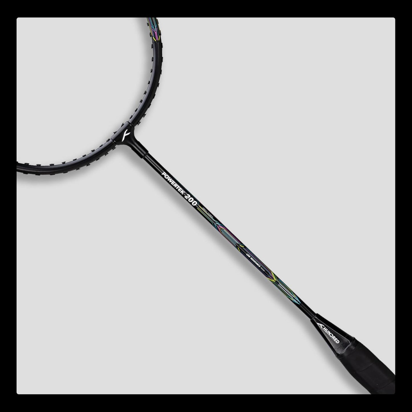 HUNDRED Powertek 200 PRO Strung Badminton Racquet with Head Cover | Material: Aluminium | Intermediate Level | Weight: 95gm | Maximum String Tension- 18-20lbs