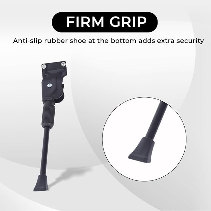 Endless EL1054 Cycle Stand Adjustable Between 24-29 Inch| High Quality Bike Side Kickstand with Double Nut | For All types Cycles or Bikes | Color:Black | Material : Aluminium Alloy
