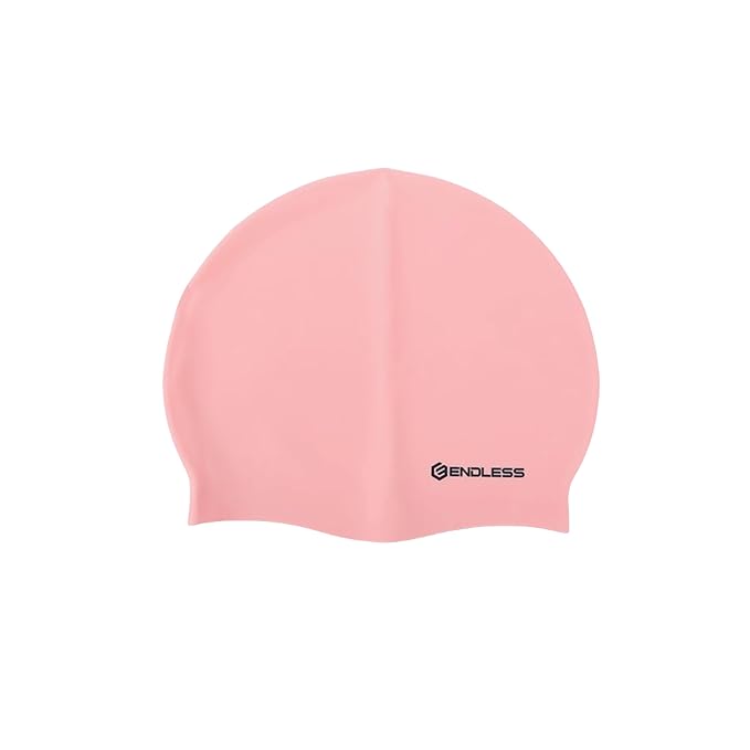 Endless EL1019 Classic Comfortable Plain Silicon Swimming Cap | Fully Elastic Waterproof Swimming Cap for Long and Short Hair with Thicker Edge | For Adults, Women and Men| Size: Free Size| Material : Silicon