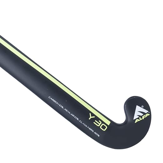 ALFA Y-30 Junior Hockey Stick | Color: Purple | Size: 30β | Material: 10% Carbon | Gender: Unisex | Lightweight Design | Ergonomic Grip | Durable Build | Enhanced Control | Precision Play
