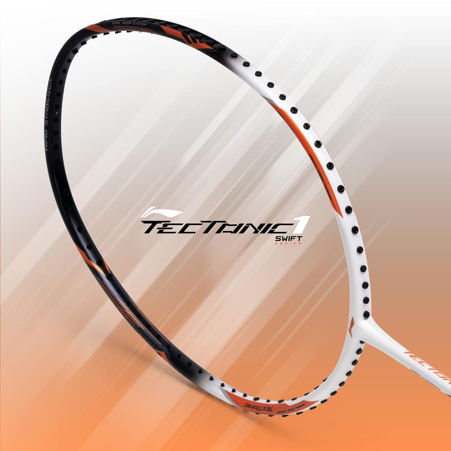 Li-Ning Tectonic 1S Carbon Fibre Strung Badmiton Racket with Full Cover | For Professional | Havey Head | Dynamic Optimum Frame | Maximum String Tension- 26lbs