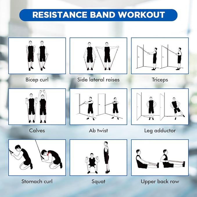 Endless EL1043 Toning Tubes Set of 5 with Different Resistance Levels | Material : Natural Latex | With Door Anchor, Handles, Waterproof Carry Bag, Leg Ankle Straps for Men and Women