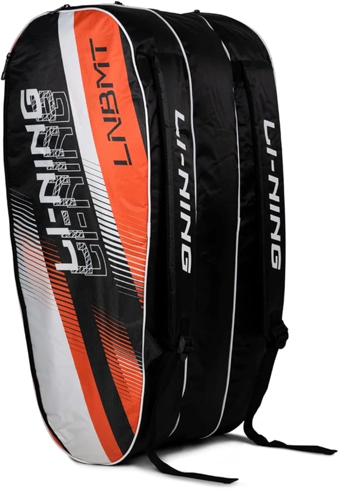 Li-Ning Spike 6-in-1 Badminton Duffle Kit Bag | 3 Easy Access Spacious Compartments | Easy Carry Handle | Adjustable Buckle & Padded Shoulder Straps | Material: Polyester