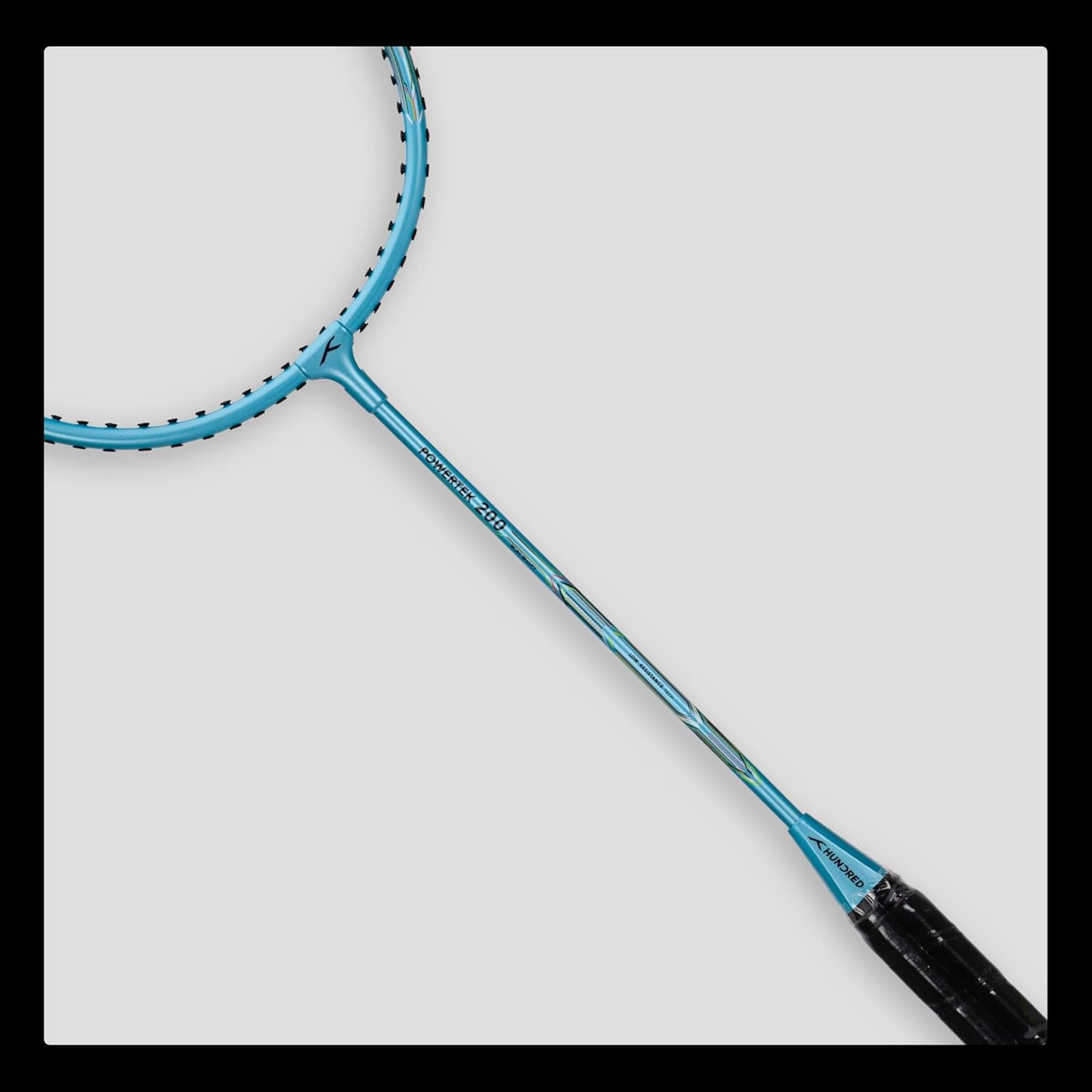 HUNDRED Powertek 200 PRO Strung Badminton Racquet with Head Cover | Material: Aluminium | Intermediate Level | Weight: 95gm | Maximum String Tension- 18-20lbs