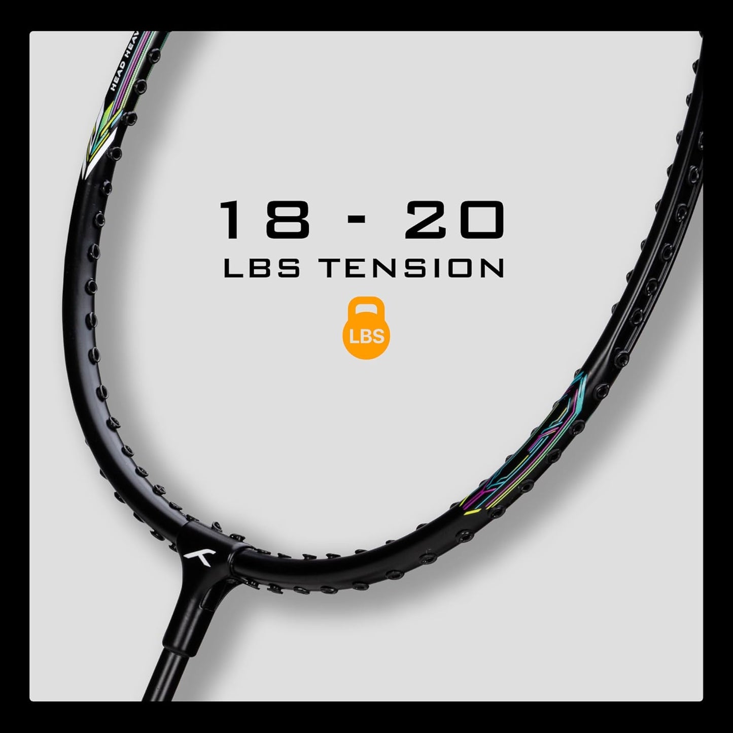 HUNDRED Powertek 200 PRO Strung Badminton Racquet with Head Cover | Material: Aluminium | Intermediate Level | Weight: 95gm | Maximum String Tension- 18-20lbs