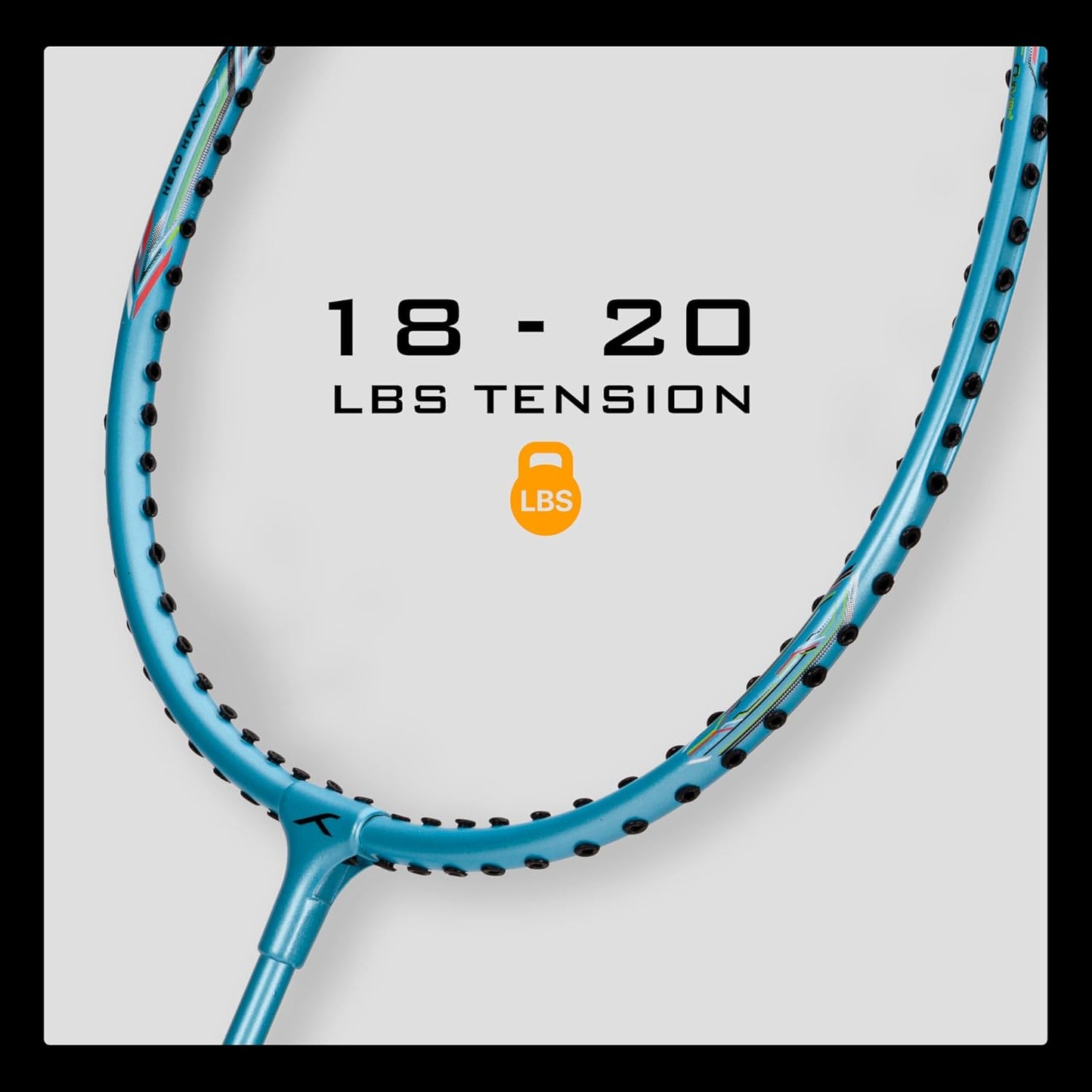 HUNDRED Powertek 200 PRO Strung Badminton Racquet with Head Cover | Material: Aluminium | Intermediate Level | Weight: 95gm | Maximum String Tension- 18-20lbs