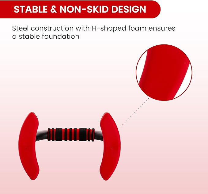 Endless EL1042 Push Up Stands With Foam Handle | Material : Steel, Plastic | For Upper Body Workouts with Comfortable Foam Grip and Non-Slip Bars and Less Wrist Strain