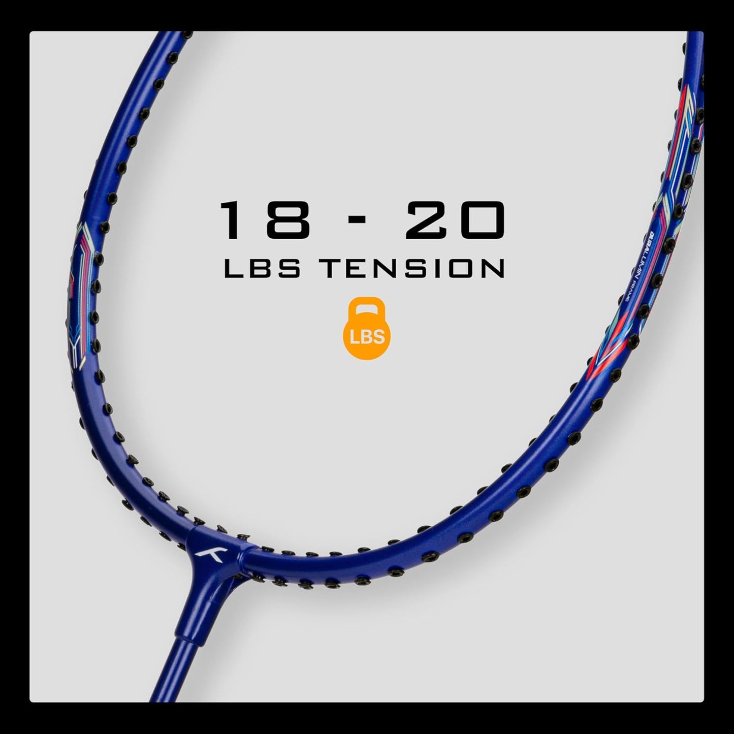 HUNDRED Powertek 200 PRO Strung Badminton Racquet with Head Cover | Material: Aluminium | Intermediate Level | Weight: 95gm | Maximum String Tension- 18-20lbs