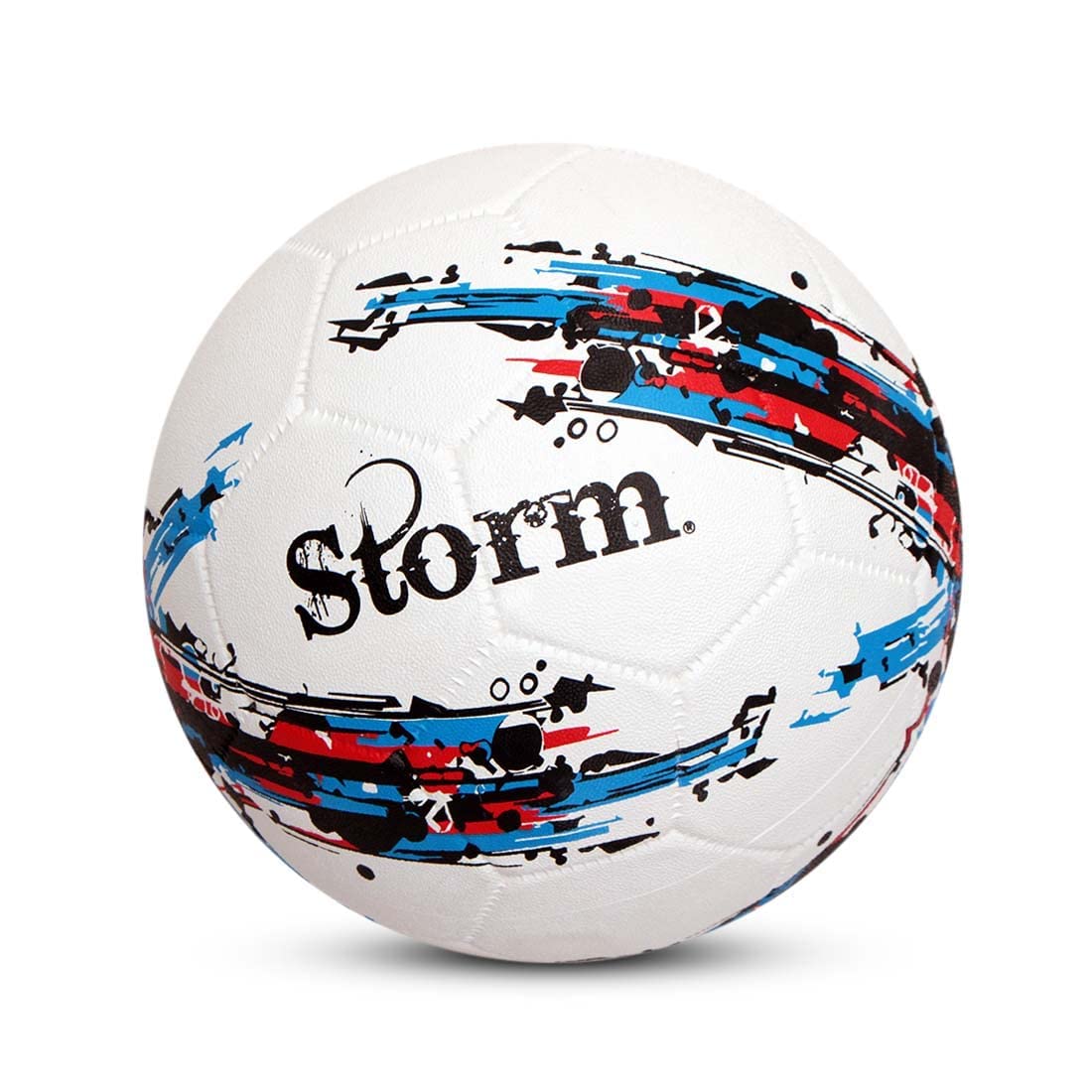 Nivia Storm Football (White, Size 5) | Rubberized Moulded | Suitable for Hard Ground Without Grass | Training Ball | Soccer Ball
