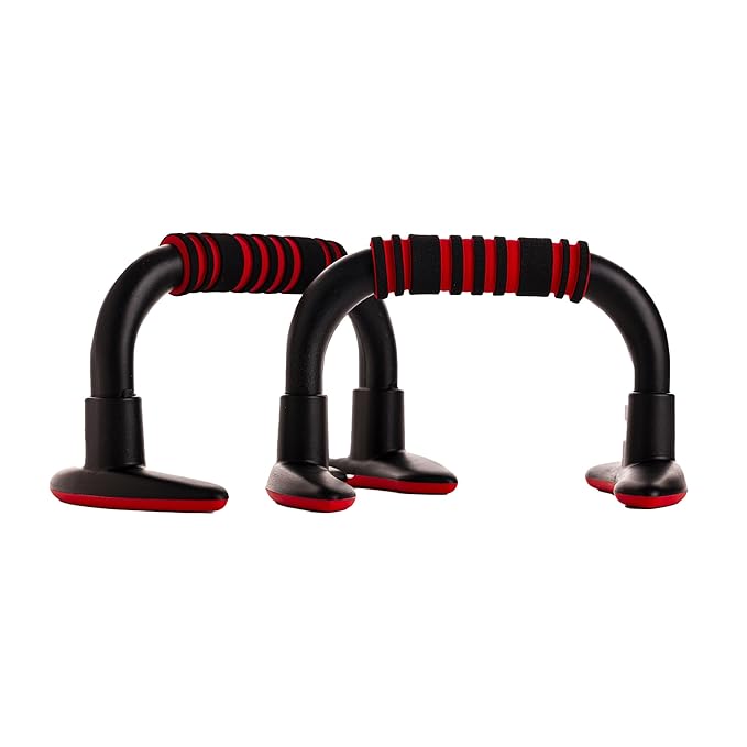 Endless EL1042 Push Up Stands With Foam Handle | Material : Steel, Plastic | For Upper Body Workouts with Comfortable Foam Grip and Non-Slip Bars and Less Wrist Strain