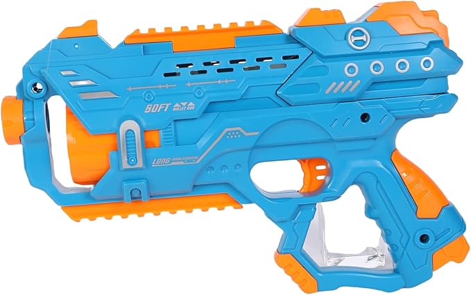 FUNFY DIY Manual 6 Rounds EVA Soft Bullets Firing Dart Gun | Material: Plastic | with 6 - Dart Rotating Drum and 20 Pieces of Soft Bullets for Engaging Play | Endless Fun for Kids