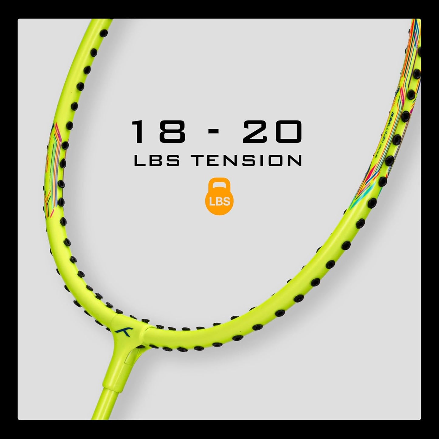 HUNDRED Powertek 200 PRO Strung Badminton Racquet with Head Cover | Material: Aluminium | Intermediate Level | Weight: 95gm | Maximum String Tension- 18-20lbs