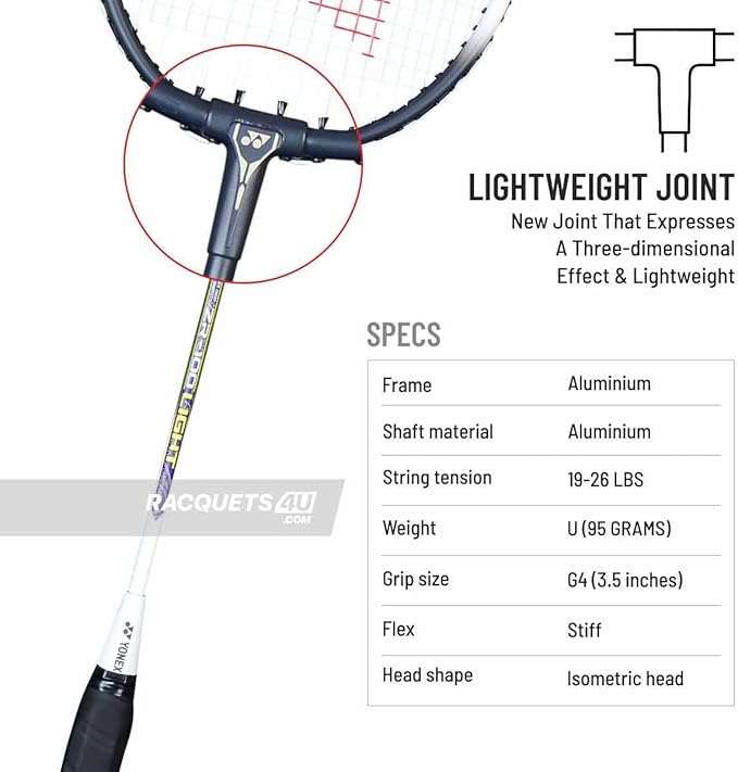 YONEX Zr 100 Light Aluminium Badminton Racquet - Lightweight Design | High-Performance Racket for Precision Play