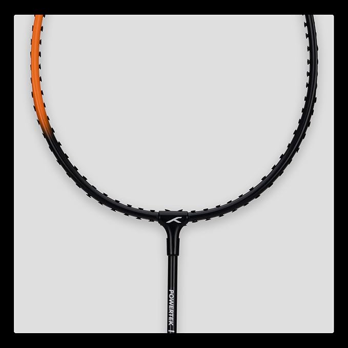 HUNDRED Powertek 100 (Set of 2) Badminton Racquet with Full Cover | Strung | Material: Aluminium | Maximum Tension: 16-18lbs | for Intermediate player