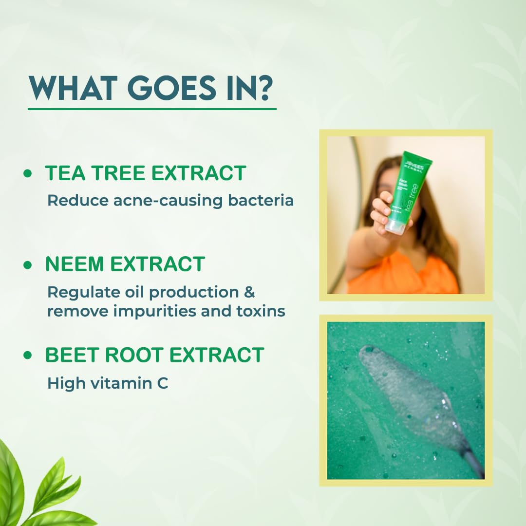 Jovees Tea Tree Oil Control Face Wash for Oily and Sensitive Skin Ayurvedic 120 millilitre