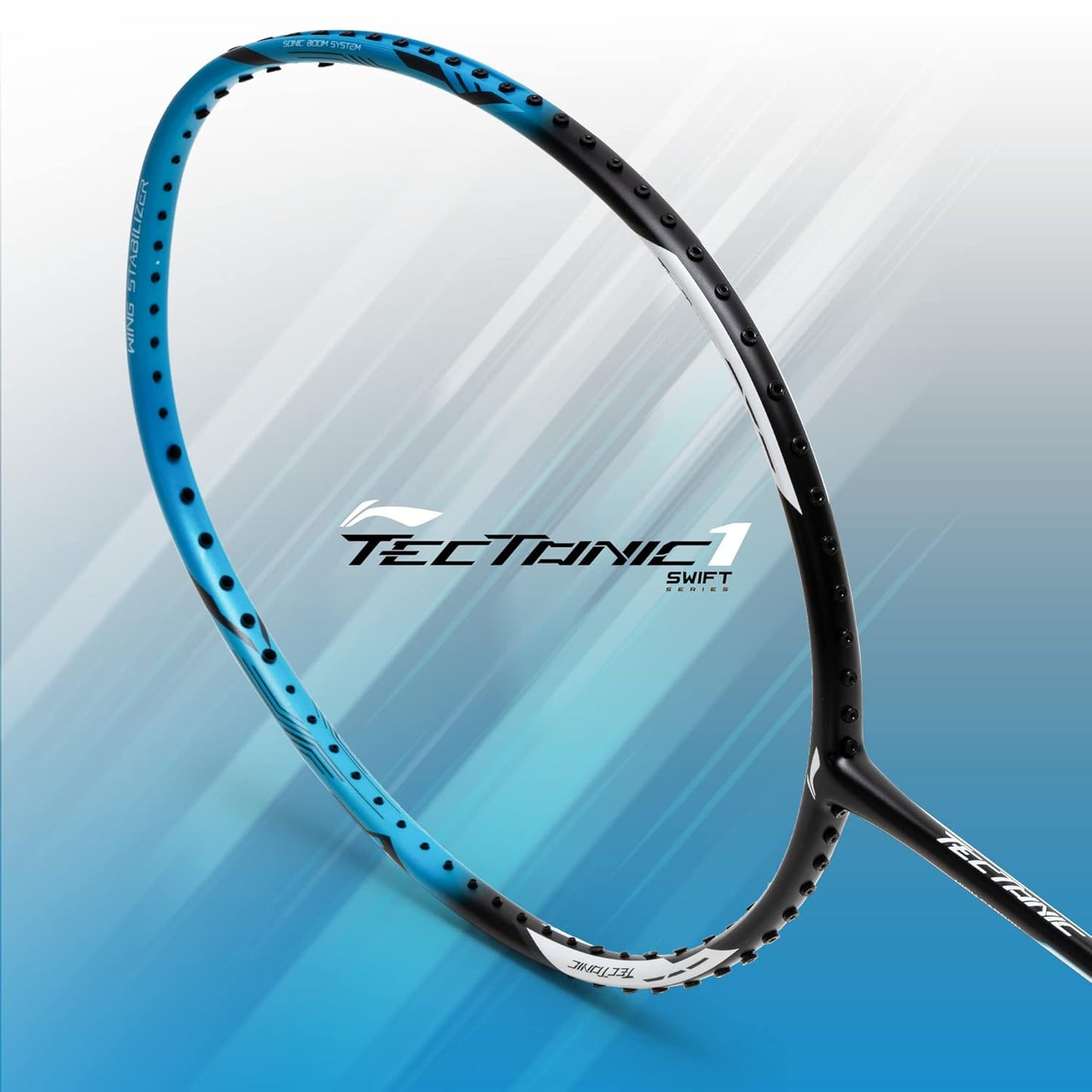 Li-Ning Tectonic 1S Carbon Fibre Strung Badmiton Racket with Full Cover | For Professional | Havey Head | Dynamic Optimum Frame | Maximum String Tension- 26lbs