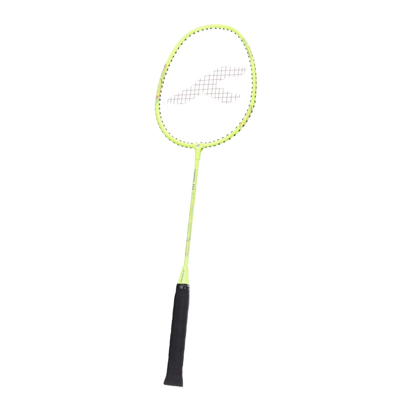 HUNDRED Powertek 200 PRO Strung Badminton Racquet with Head Cover | Material: Aluminium | Intermediate Level | Weight: 95gm | Maximum String Tension- 18-20lbs