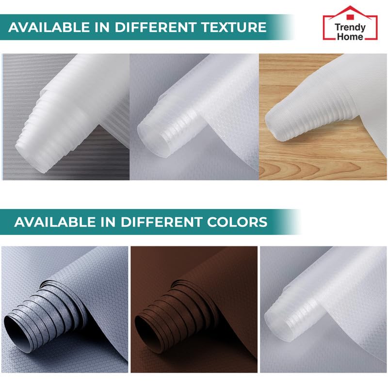 Anti-Slip Mat for Kitchen (45 cm x 3 m), Food Grade & Washable, Mat for Fridge, Shelves, Cupboards, EVA Shelf Liner Sheet for Drawers & Wardrobe (Honeycomb Texture, White)