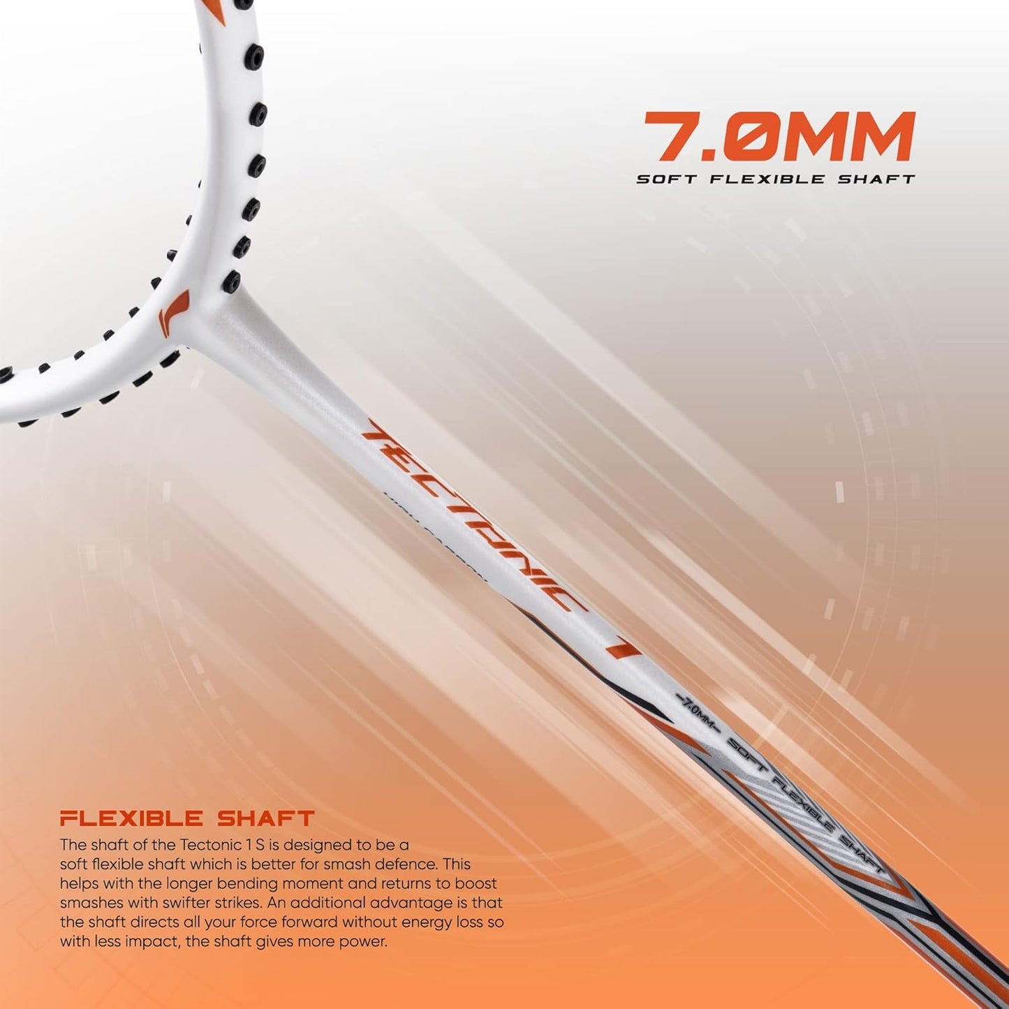 Li-Ning Tectonic 1S Carbon Fibre Strung Badmiton Racket with Full Cover | For Professional | Havey Head | Dynamic Optimum Frame | Maximum String Tension- 26lbs