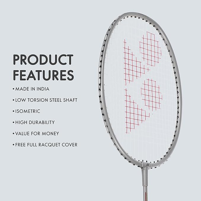 YONEX GR 303i Aluminium Strung Badminton Racket with Full Racket Cover | for Beginners | 83 Grams | High Durability
