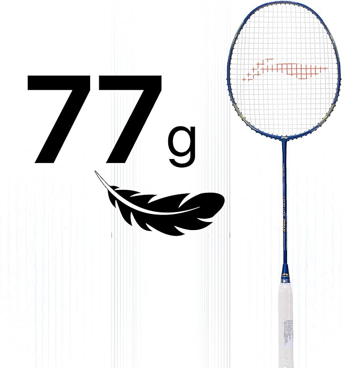 Li-Ning Wind Lite 700 II Carbon Fibre Badminton Strung Racket with Full Cover | For Intermediate | Dynamic Optimum Frame | Heavy Head | Maximum String Tension- 28lbs | Size: 77gm