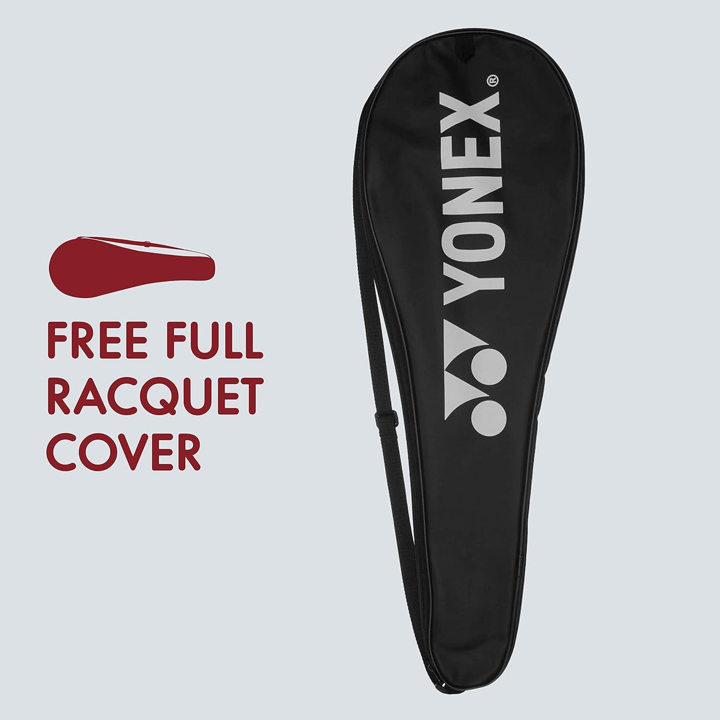 YONEX GR 303i Aluminium Strung Badminton Racket with Full Racket Cover | for Beginners | 83 Grams | High Durability