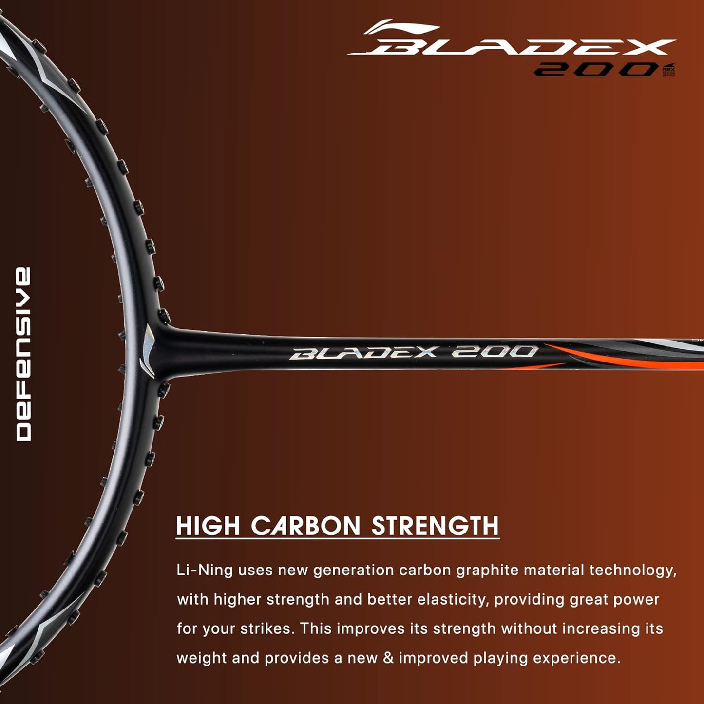 Li-Ning BladeX 200R Carbon Fibre Strung Badminton Racquet with Full Cover | For Professional | Light Head | Dynamic Optimum Frame | Maximum String Tension- 27lbs
