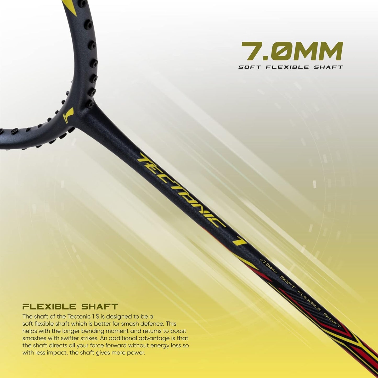 Li-Ning Tectonic 1S Carbon Fibre Strung Badmiton Racket with Full Cover | For Professional | Havey Head | Dynamic Optimum Frame | Maximum String Tension- 26lbs