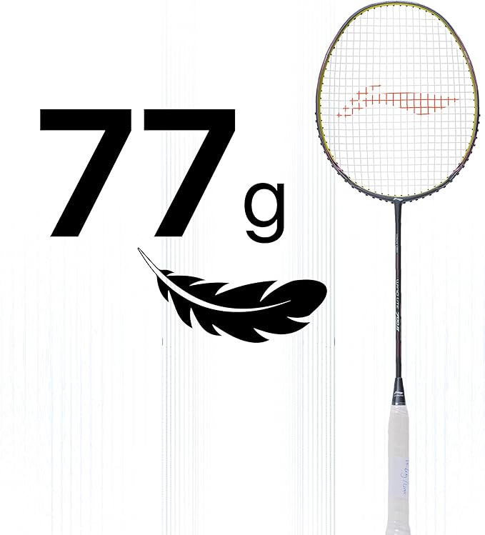 Li-Ning Wind Lite 700 II Carbon Fibre Badminton Strung Racket with Full Cover | For Intermediate | Dynamic Optimum Frame | Heavy Head | Maximum String Tension- 28lbs | Size: 77gm