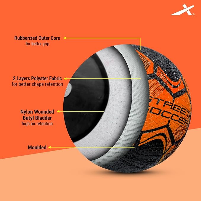 Vector X Street Soccer Rubber Moulded Football Size-5