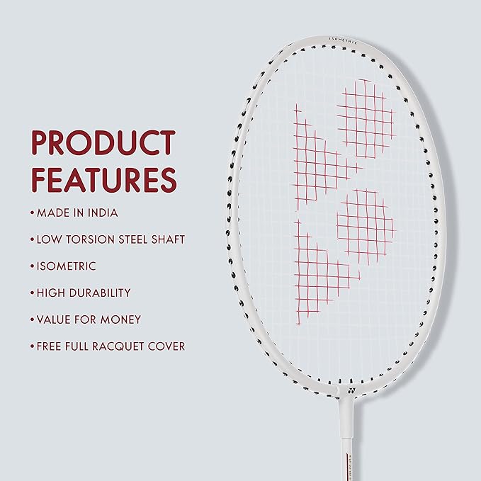 YONEX GR 303i Aluminium Strung Badminton Racket with Full Racket Cover | for Beginners | 83 Grams | High Durability