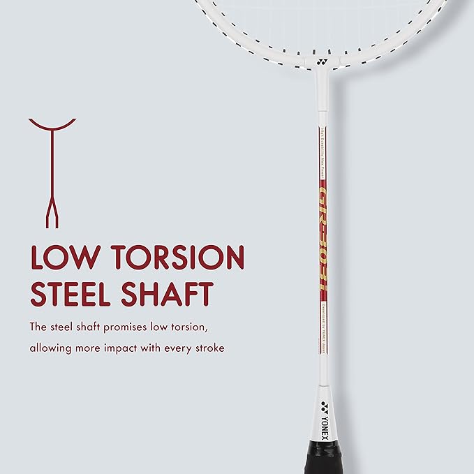 YONEX GR 303i Aluminium Strung Badminton Racket with Full Racket Cover | for Beginners | 83 Grams | High Durability