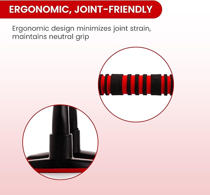 Endless EL1042 Push Up Stands With Foam Handle | Material : Steel, Plastic | For Upper Body Workouts with Comfortable Foam Grip and Non-Slip Bars and Less Wrist Strain
