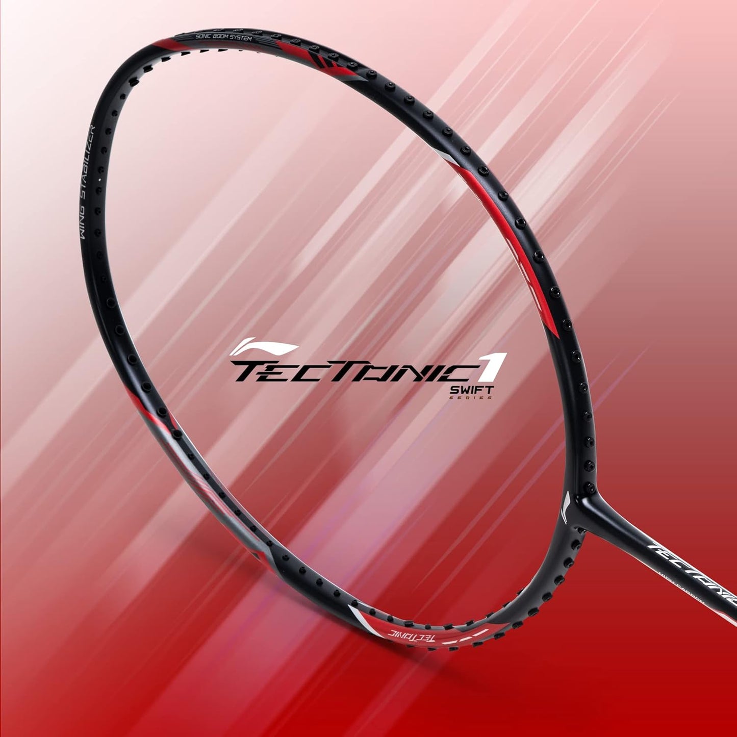 Li-Ning Tectonic 1S Carbon Fibre Strung Badmiton Racket with Full Cover | For Professional | Havey Head | Dynamic Optimum Frame | Maximum String Tension- 26lbs