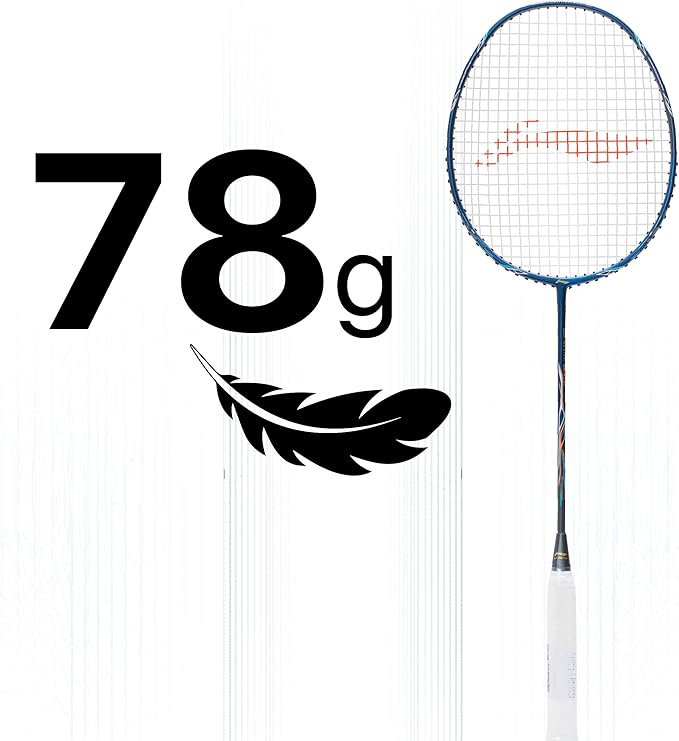 Li-Ning Wind Lite 800 II Carbon Fibre Badminton Strung Racket with Full Cover | For Intermediate | Dynamic Optimum Frame | Heavy Head | Maximum String Tension- 28lbs | Size: 78gm