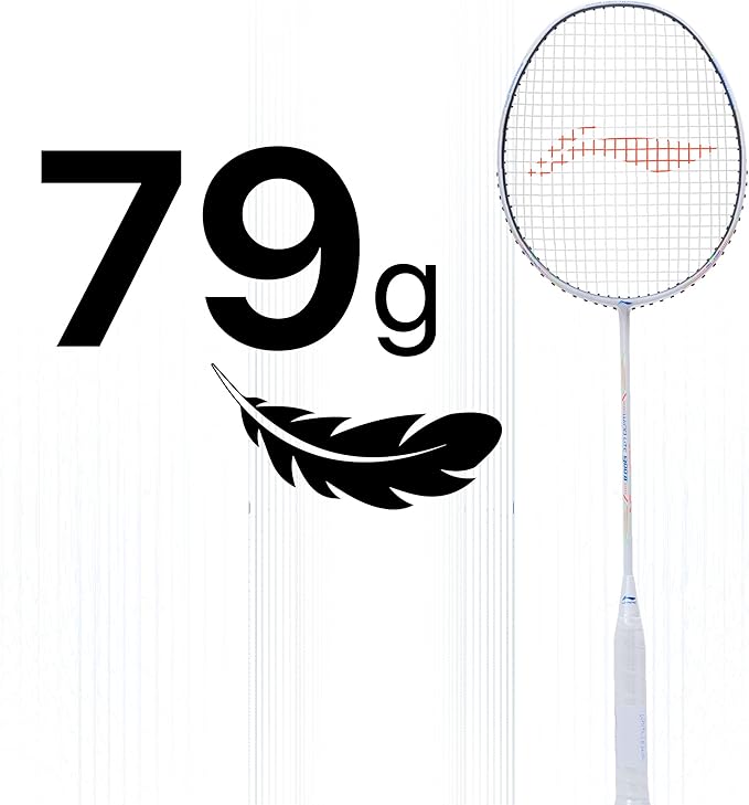Li-Ning Wind Lite 900 II Carbon Fibre Badminton Strung Racket with Full Cover | For Intermediate | Dynamic Optimum Frame | Heavy Head | Maximum String Tension- 28lbs | Size: 79gm