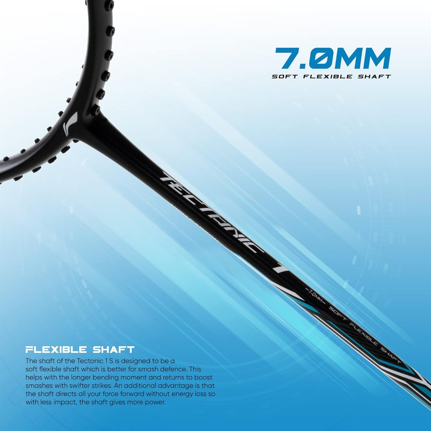 Li-Ning Tectonic 1S Carbon Fibre Strung Badmiton Racket with Full Cover | For Professional | Havey Head | Dynamic Optimum Frame | Maximum String Tension- 26lbs