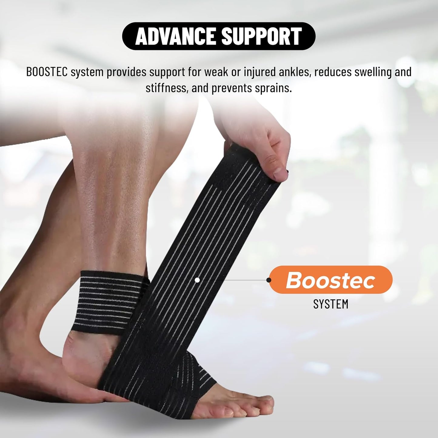Endless Slip-in Ankle Support Brace | Black | Material: Neoprene & Polyester | for Plantar Fasciitis Neorapathy Relief Sport for Men & Women | Pain Relief, Gym, Sports, Exercise, Cycling